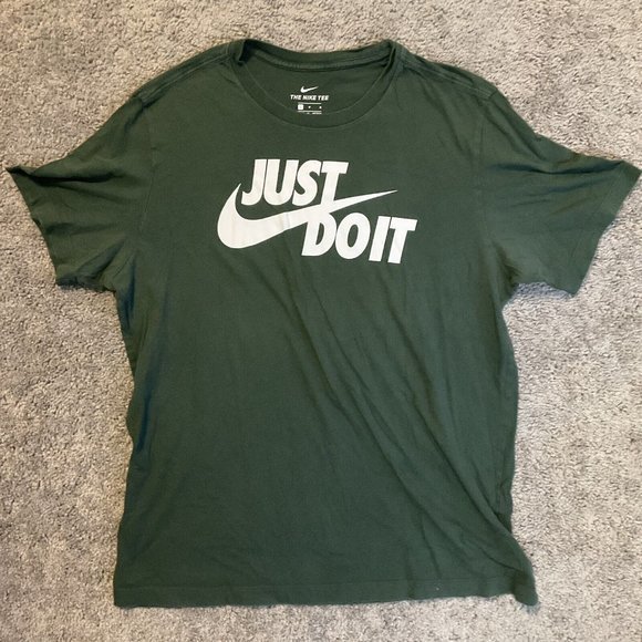 Nike Mens Just Do It Long Sleeve T Shirt Green Size X Large
